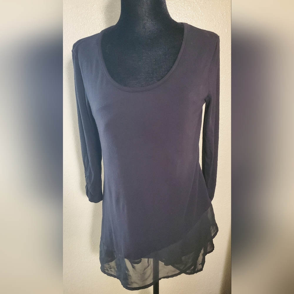 Maurices black shirt with sheer pannels